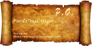 Perényi Olga névjegykártya